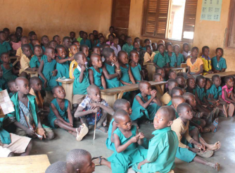 Children in an overcrowded school in Ghana